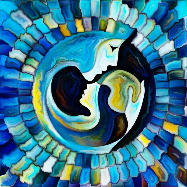 Moeder Kind Cirkel Serie Kleurrijke Abstractie Het Thema Jeugd Ouderschap — Stockfoto