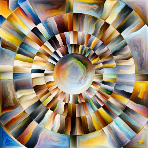 放射状円シリーズ エネルギー 精神性 芸術の主題に関するカラフルな抽象的な放射状のデザイン — ストック写真