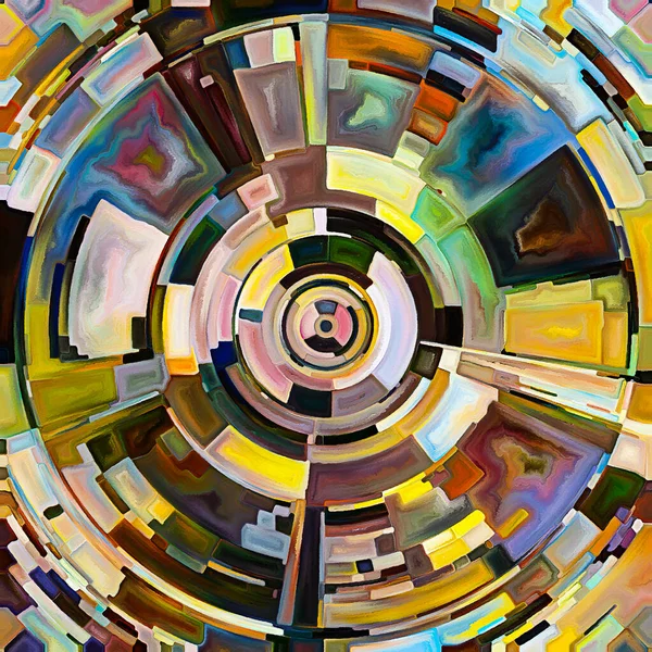 Bönecirkelserien Abstrakt Akvarell Disk Strålar Och Valv Utstrålande Färg Och — Stockfoto