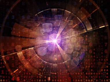 Dijital Bağlantı serisi. Matematik, teknoloji ve eğitim konularındaki sayı, ışık ve ağ düğümlerinin arkaplan tasarımı.