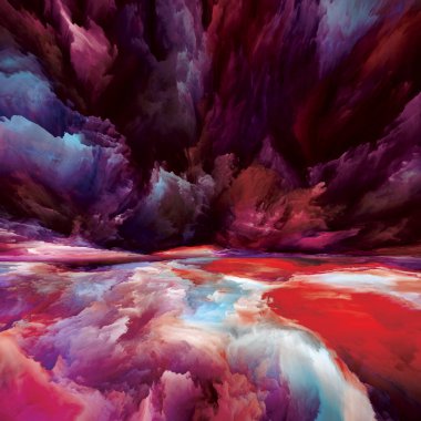 Gradyan Peyzaj. Color Dreams serisi. İç dünya, hayal gücü, şiir, sanat ve tasarım üzerine çalışmalar için resim, doku ve gradyan bulutların görsel olarak memnun edici bileşimi