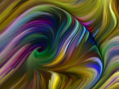 Renkli girdap serisi. Yaşam, yaratıcılık ve sanatla ilgili spektral liflerin renkli hareketlerinden oluşan soyut tasarım