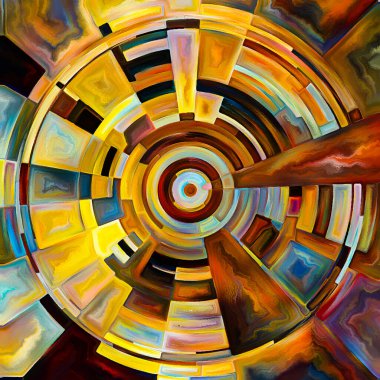 Dua Çemberi serisi. Yaşamın manevi enerjisinin ve gücünün kaynağını temsil eden yayılan renk ve organik dokunun disk, ışın ve kemerlerinin bileşimi.