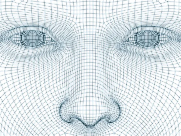 Відтворення Людської Голови Обличчя Дротяної Сітки Використання Ілюстрації Дизайні — стокове фото