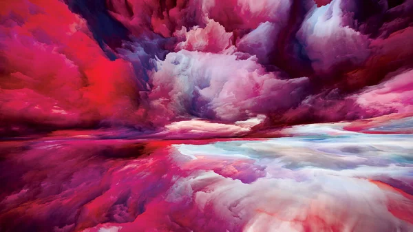 Matemática Paisagem Ver Série Never World Interação Cores Texturas Nuvens — Fotografia de Stock