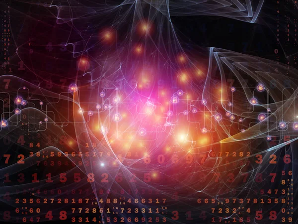 Illustration Numbers Fractal Membranes Lights Composition Subject Digital Technology Communications — Stock Photo, Image