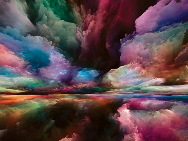 想象风景 见不到世界 用于生活 艺术和设计项目的色彩 纹理和渐变云的背景色 — 图库照片