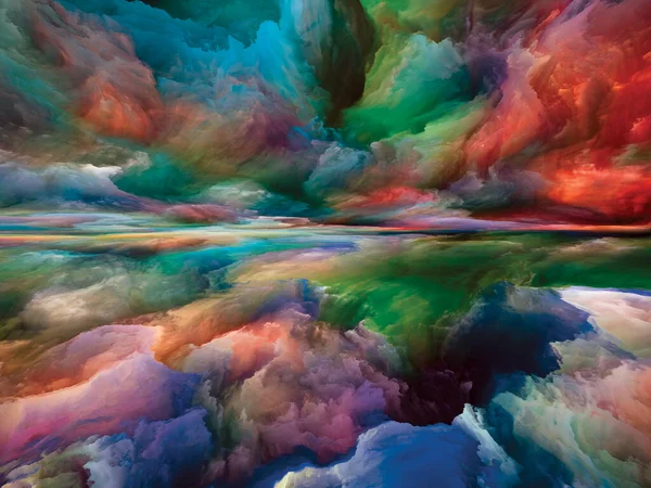 风景魔法 彩色梦系列 内部世界 艺术和设计的绘画 纹理和渐变云彩的构成 — 图库照片