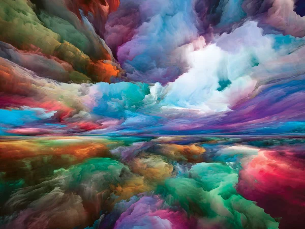 Paysage Multicolore Série Color Dreams Design Composé Peinture Textures Nuages — Photo