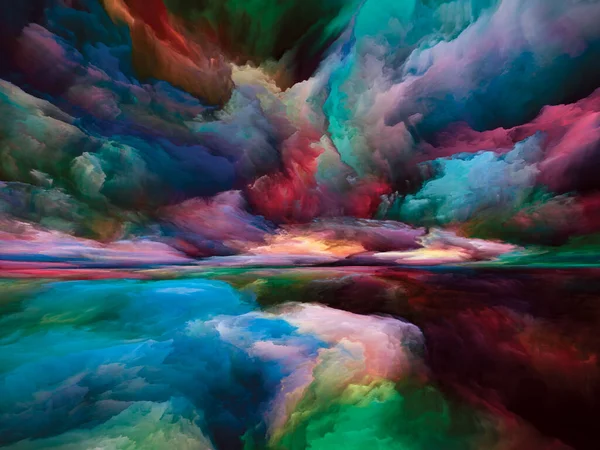 風景の謎 色夢シリーズ 内側の世界 想像力 芸術とデザインに関連して塗料 テクスチャやグラデーション雲の構成 — ストック写真
