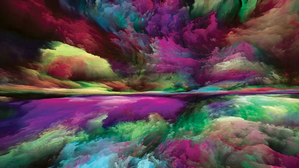 Multicolor Landscape Vidět Seriál Nikdy Svět Kompozice Barev Textur Gradientních — Stock fotografie