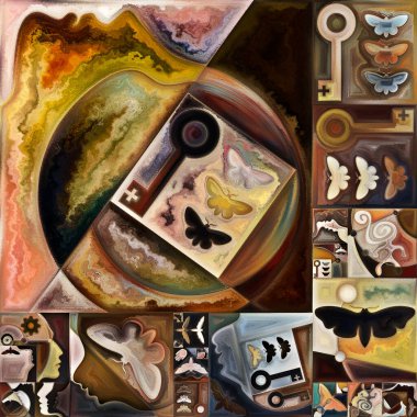 İç şifreleme serisi. Gizli anlamlar, kutsal yaşam, drama, şiir, mistisizm ve sanat konularındaki soyut organik formlar, sanat dokuları ve renklerin etkileşimi.