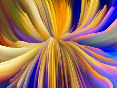 Renk Fırtınası serisi. Sanat ve tasarım konusunda duvar kâğıdı veya arkaplan görevi görecek renkli sanal köpük dalgalarının 3 boyutlu çizimi