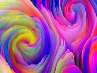 Renk Fırtınası serisi. Sanal renkli köpüğün, sanat ve tasarım konusunda duvar kağıdı veya arkaplan görevi görmesi için 3B canlandırması