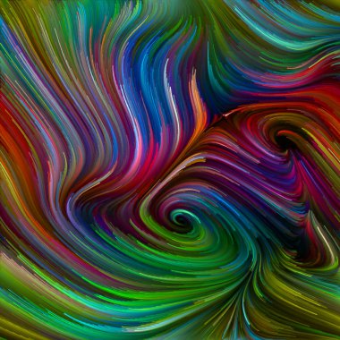 Renkli girdap serisi. Yaşam, yaratıcılık ve sanatla ilgili spektral liflerin renkli hareketlerinden oluşan soyut tasarım