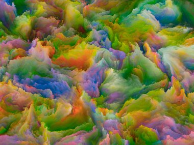 Organik tuval serisi. Hayattaki ve sanattaki yaratıcılık teması üzerine renkli ve detaylı dokulardan oluşan soyut bir arkaplan