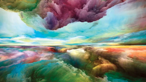 虹の風景 色夢シリーズ 内側の世界 想像力 芸術とデザインに関連するプロジェクトに適した塗料 テクスチャやグラデーション雲の抽象組成 — ストック写真