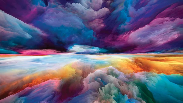 Paradieslandschaft Serie Color Dreams Graphische Komposition Von Farbe Texturen Und — Stockfoto