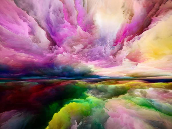 Paesaggio Del Paradiso Serie Color Dreams Composizione Grafica Vernice Texture — Foto Stock