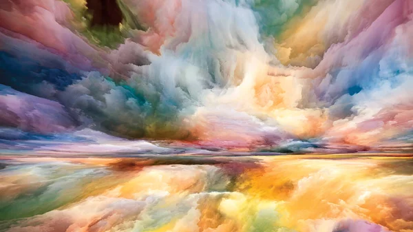 Magia Paisagem Série Sonhos Cor Arranjo Criativo Pintura Texturas Nuvens — Fotografia de Stock