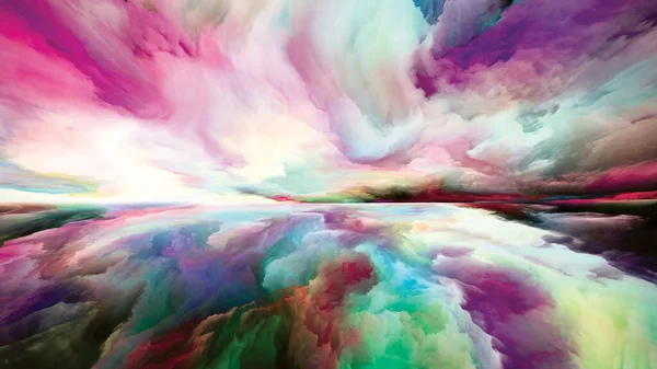 Paisaje Mágico Serie Sueños Color Disposición Creativa Pintura Texturas Nubes — Foto de Stock