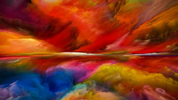 Spectral Clouds.  Escape to Reality series. Background design of surreal sunset sunrise colors and textures on the subject of landscape painting, imagination, creativity and art