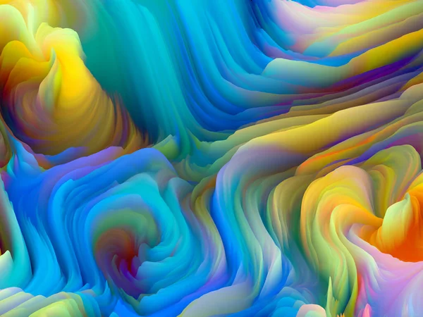 Color Storm Series Rendering Colorful Ridges Virtual Paint Serve Wallpaper — Stock Photo, Image