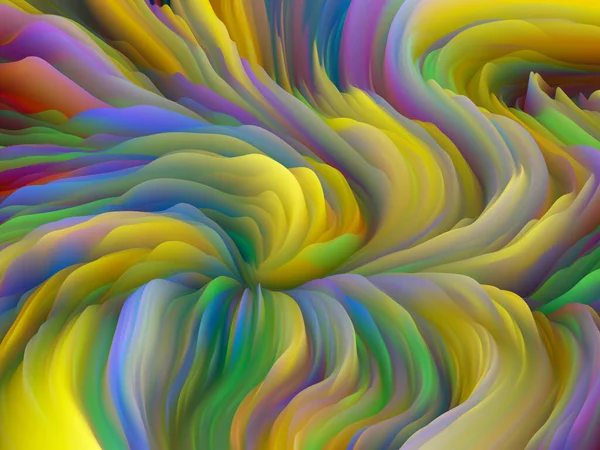 Tintas Retorcidas Serie Dimensional Wave Interplay Swirling Color Texture Inglés — Foto de Stock