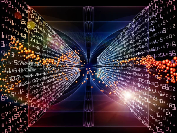 Bilim Eğitim Bilgisayar Modern Teknoloji Konularındaki Sayılar Işıklar Parçacık Kompozisyonları — Stok fotoğraf