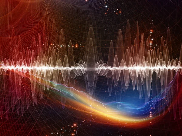 Schwingungen Des Weltraums Fraktale Wellen Und Lichtzusammensetzung Zum Thema Wissenschaft — Stockfoto