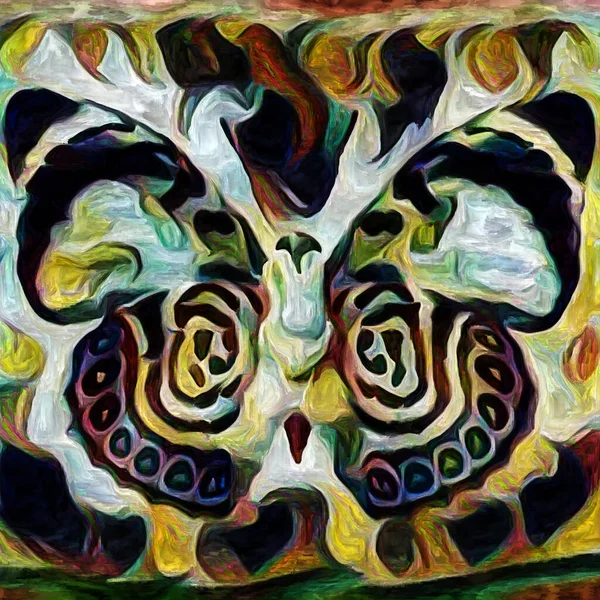 Serie Patrón Arte Mariposa Abstracta Colores Representados Lienzo Digital Sobre — Foto de Stock