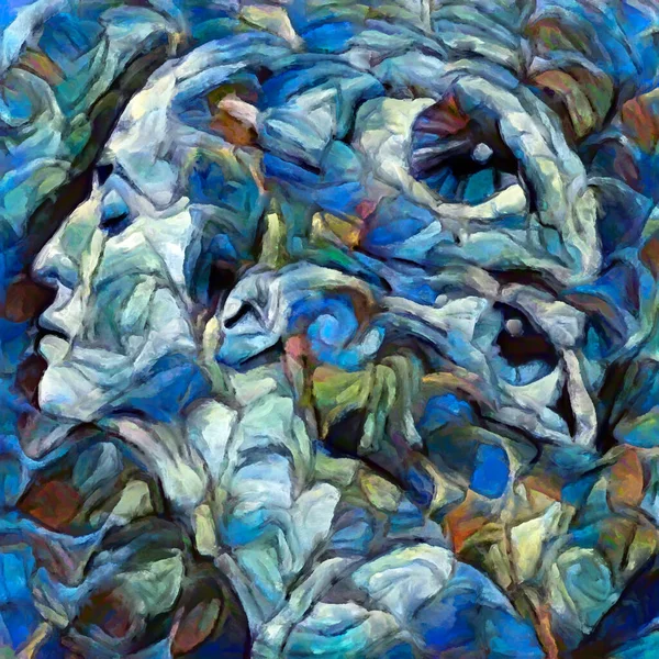 Ткань Единства Взаимодействие Толстой Холст Краски Связанной Человеческими Связями Мировыми — стоковое фото