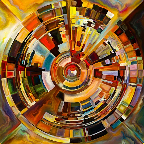 Seria Cercul Rugăciunii Proiectarea Abstractă Discului Razelor Arcurilor Culoare Radiantă — Fotografie, imagine de stoc