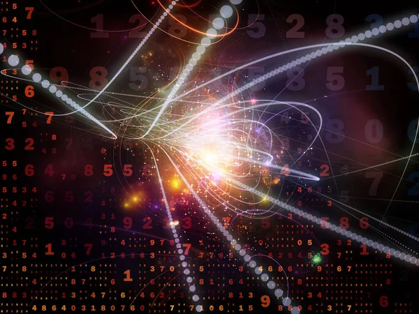 Illustrazione Numeri Strutture Delle Tracce Luminose Composizione Delle Luci Sul — Foto Stock