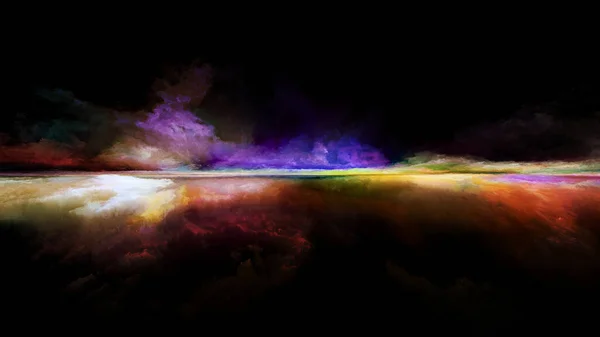 Perspective Paint Series Background Composition Clouds Colors Lights Horizon Line — Stock Photo, Image