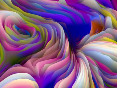 Dokunsal Matematik. Boyutsal Dalga serisi. Arkaplan kıvrımlı renk dokusundan oluşmuştur. Sanat, yaratıcılık ve tasarım projeleri için 3 boyutlu türbülans oluşturma