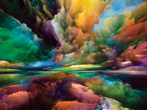 彩虹风景 见不到世界 设计由内部生活 艺术和设计等主题的色彩 纹理和渐变云彩组成 — 图库照片