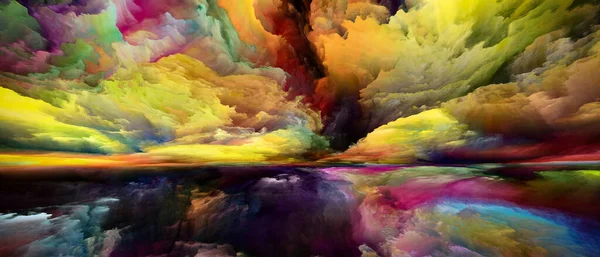 風景の数学 世界シリーズには登場しない 内側の生活 ドラマ 芸術とデザインに関連する概念における色 テクスチャ グラデーション雲の創造的な配置 — ストック写真