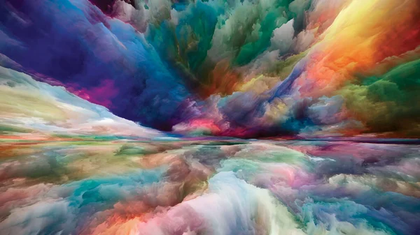 Přechod Krajinu Série Color Dreams Vizuálně Příjemná Kompozice Barev Textur — Stock fotografie