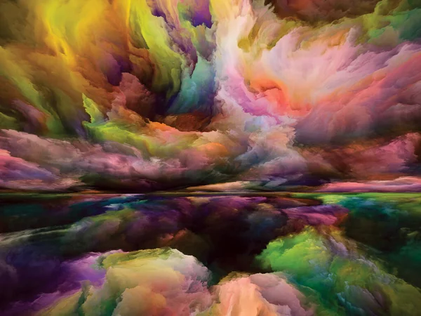 Lutande Landskap Color Dreams Serien Visuellt Tilltalande Sammansättning Färg Texturer — Stockfoto
