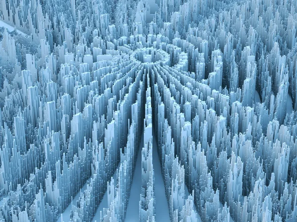 流离失所的世界 三维技术 数学和虚拟三维绘制中分形噪声位移图形的三维绘制 — 图库照片