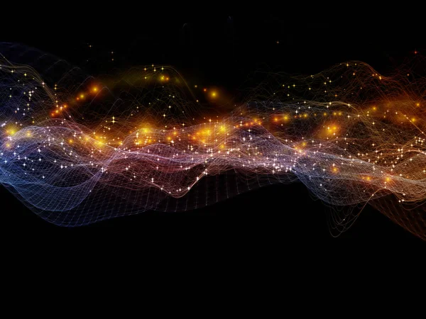 Цифрові Світи Серія Віртуальних Хвиль Абстрактний Дизайн Зроблений Горизонтальних Синусоїдних — стокове фото