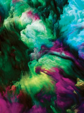 Renkli girdap serisi. Yaşam, yaratıcılık ve sanat projeleri için uygun tuval üzerinde sıvı boyanın soyut hareketinin düzenlenmesi