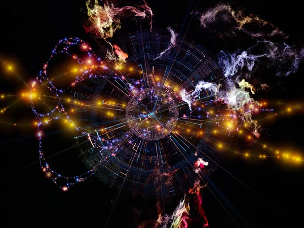 Spårväxel Samspel Mellan Fraktal Geometri Ljus Och Abstrakta Element Inom — Stockfoto