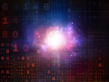 Dijital Bağlantı serisi. Matematik, teknoloji ve eğitim ile bağlantılı olarak sayıların, ışıkların ve ağ düğümlerinin bileşimi.