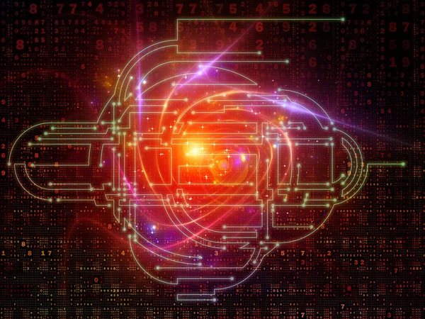 Seria Połączeń Cyfrowych Liczby Światła Węzły Sieciowe Tle Temat Matematyki — Zdjęcie stockowe