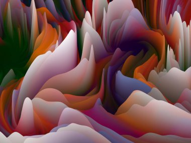 Çarpık yüzey. Boyutsal Dalga serisi. Girdap Rengi Dokusunun yaratıcı düzenlemesi. Sanat, yaratıcılık ve tasarım konularında 3 boyutlu türbülans oluşturma