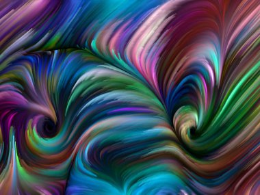 Renkli girdap serisi. Yaşam, yaratıcılık ve sanat projelerinde kullanılmak üzere spektral liflerin renkli hareketlerinden oluşan sanatsal soyutlama