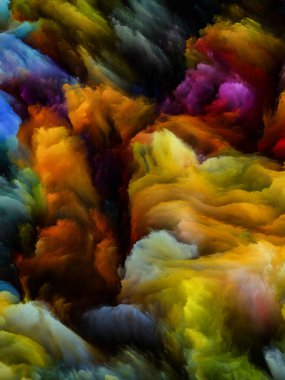 Renkli girdap serisi. Yaşam, yaratıcılık ve sanat konularındaki tuvalin üzerine sıvı boyanın renkli hareketlerinin arkaplan tasarımı