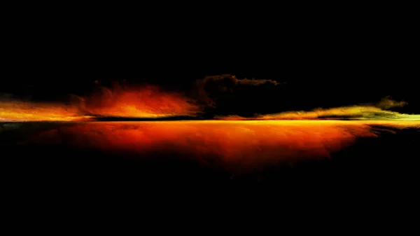 遠くの空 パースペイントシリーズ イラスト 創造性と想像力に関連する概念における雲 ライト 水平線の創造的な配置 — ストック写真